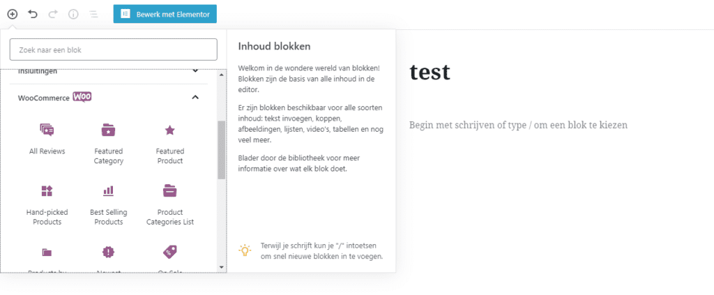 Useful Woocommerce shortcodes for your WordPress webshop Gutenberg block for Woocommerce